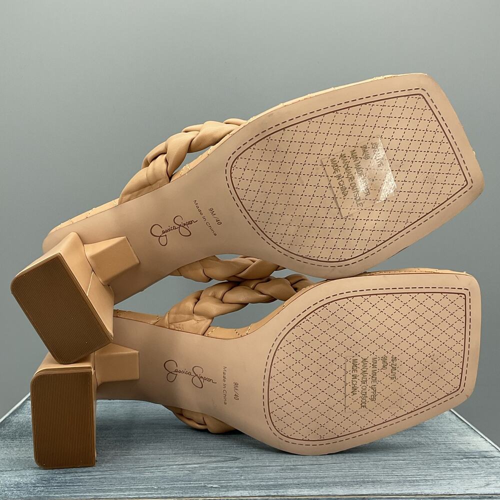 NEW Jessica Simpson Zaliye Slip-on Heels Beige Size 9M - Picture 8 of 10